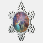 Stormachtige Zeeen van Lagune Nebula in Boogschutt Tin Sneeuwvlok Ornament (Rechts)
