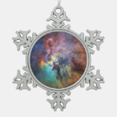 Stormachtige Zeeen van Lagune Nebula in Boogschutt Tin Sneeuwvlok Ornament (Voorkant)