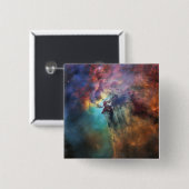 Stormachtige Zeeen van Lagune Nebula in Boogschutt Vierkante Button 5,1 Cm (Voorkant /achterkant)