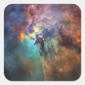 Stormachtige Zeeen van Lagune Nebula in Boogschutt Vierkante Sticker (Voorkant)