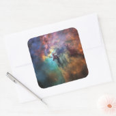 Stormachtige Zeeen van Lagune Nebula in Boogschutt Vierkante Sticker (Envelop)
