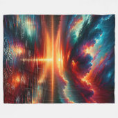 Stormachtige zonsondergang over Serene Lake Fleece Deken (Voorkant (Horizontaal))