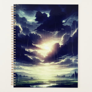 Stormachtige zonsondergang regen over Serene Valle Planner