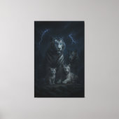 Stormborn White Tiger Family – Thunder Realm Guard Canvas Afdruk (Voorkant)