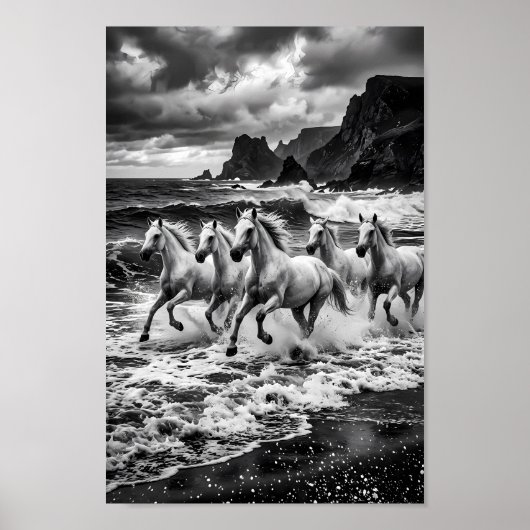 Stormbound Lipizzaner Droomlandschap Poster (Voorkant)