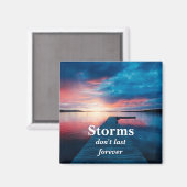 Stormen duren niet eeuwig mooi zonsondergang meer magneet (Voorkant / Achterkant)