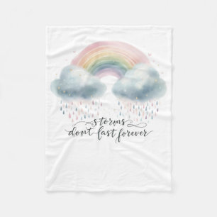 Stormen gaan niet eeuwig mee - Waterverf Rainbow C Fleece Deken