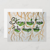 Stormen maken dat bomen dieper worden geworteld briefkaart (Voorkant / Achterkant)