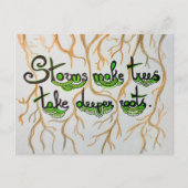 Stormen maken dat bomen dieper worden geworteld briefkaart (Voorkant)