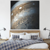 Stormen op Jupiter van Juno Cam (2017) Canvas Afdruk (Insitu (Slaapkamer))