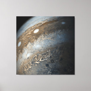 Stormen op Jupiter van Juno Cam (2017) Canvas Afdruk