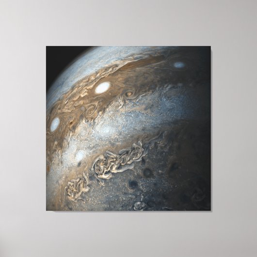 Stormen op Jupiter van Juno Cam (2017) Canvas Afdruk (Voorkant)