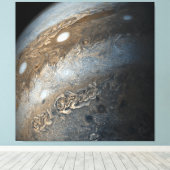 Stormen op Jupiter van Juno Cam (2017) Canvas Afdruk (Insitu (Houten vloer))