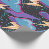 Stormen wolken, bliksemschichten en sterrenpatroon cadeaupapier (Hoek)