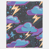 Stormen wolken, bliksemschichten en sterrenpatroon fleece deken (Voorkant)