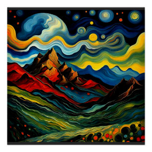 Stormen wolken boven de bergen 1 perfect poster