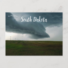 Stormen wolken boven een veld in South Dakota Briefkaart