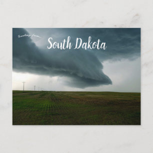 Stormen wolken boven een veld in South Dakota Briefkaart