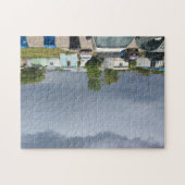 stormen wolken over de trailers legpuzzel (Horizontaal)