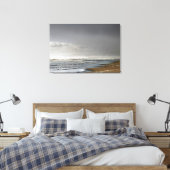 Stormend Zee, verafgelegen pier Canvas Afdruk (Insitu (Slaapkamer))