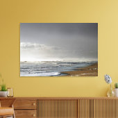Stormend Zee, verafgelegen pier Canvas Afdruk (Insitu (Woonkamer))