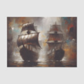 Stormgebonden Viking-schepen Découpage Tissuepapier (Voorkant)