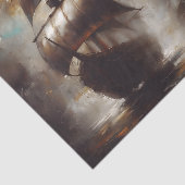 Stormgebonden Viking-schepen Découpage Tissuepapier (Detail)