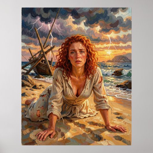 Stormgeboren Weerbaarheid aan de Kust Poster (Voorkant)