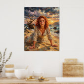 Stormgeboren Weerbaarheid aan de Kust Poster (Keuken)