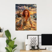 Stormgeboren Weerbaarheid aan de Kust Poster (Thuiskantoor)