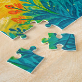 Stormgolven slaan tegen strandhuis legpuzzel (Zijkant)
