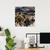 Stormig Abstract Bloemstuk Landschaps Poster (Thuiskantoor)