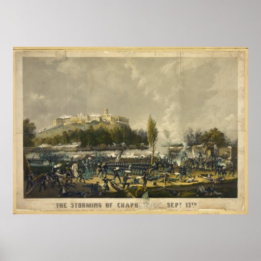 Storming van de Mexicaanse Chapultepec-oorlog in A Poster (Voorkant)