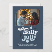 Stormlight Blue Modern Blue Christmas Photo Feestdagenkaart (Voorkant)