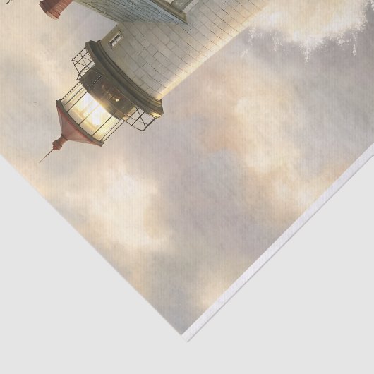 Stormlit Lighthouse By The Sea Decoupage Tissuepapier (Detail)
