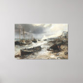 Storm's Wake: Wrecked Vissen Boats Art Canvas Afdruk (Voorkant)