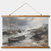 Storm's Wake: Wrecked Vissen Boats Art Hangend Wandkleed (Voorkant)