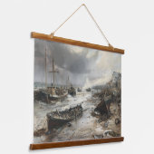 Storm's Wake: Wrecked Vissen Boats Art Hangend Wandkleed (Gebogen)