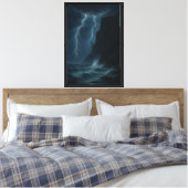 Stormverlichte oceaankliffen canvas afdruk (Insitu (Slaapkamer))
