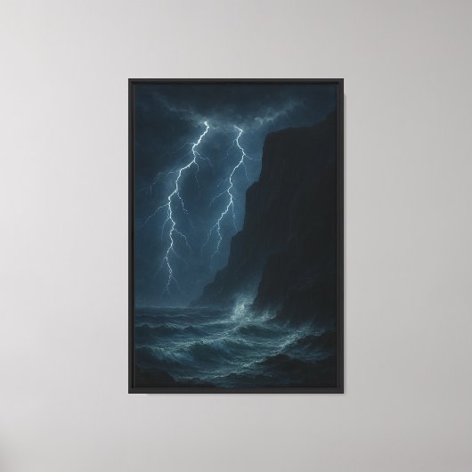 Stormverlichte oceaankliffen canvas afdruk (Voorkant)