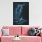Stormverlichte oceaankliffen canvas afdruk (Insitu (Woonkamer))