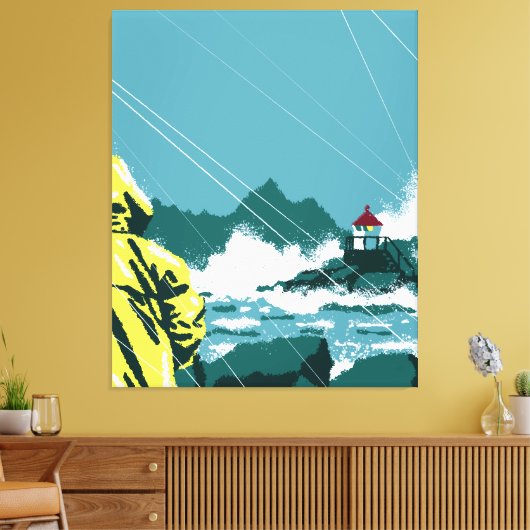 Stormwatch: Eiland Majesteit Canvas Afdruk (Insitu (Woonkamer))