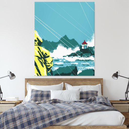 Stormwatch: Eiland Majesteit Canvas Afdruk (Insitu (Slaapkamer))