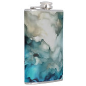 Stormwolken en Oceaanstromingen Abstracte Kunst Heupfles (Rechts)