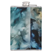 Stormwolken en Oceaanstromingen Abstracte Kunst Heupfles (Achterkant)