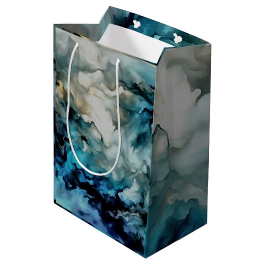 Stormwolken en Oceaanstromingen Abstracte Kunst Medium Cadeauzakje (Achterkant Gekanteld)