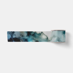 Stormwolken en Oceaanstromingen Abstracte Kunst Satijnen Lint