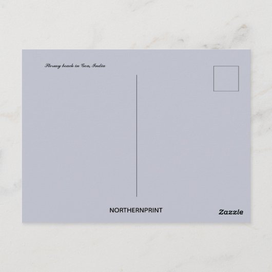 Stormy Beach bij Goa India Briefkaart (Achterkant)