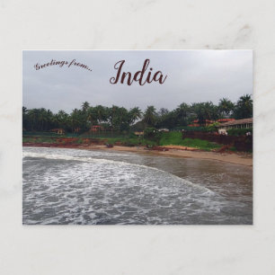 Stormy Beach bij Goa India Briefkaart