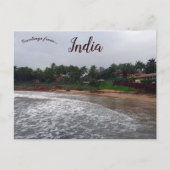 Stormy Beach bij Goa India Briefkaart (Voorkant)